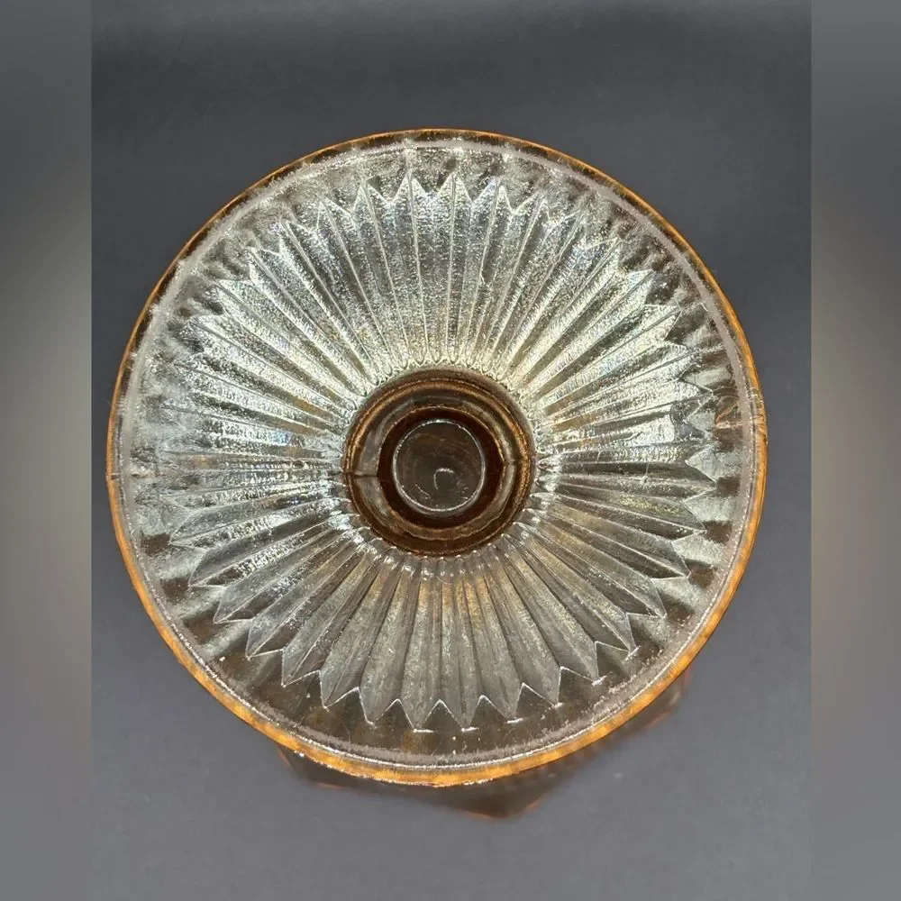 Carnival Glass Footed Vase JEANETTE 9